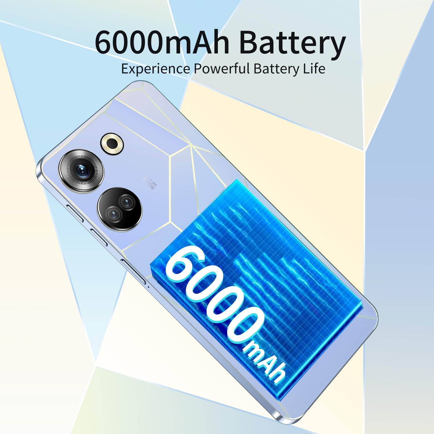 C20 Pro Unlocked Phone 8GB+256GB Android Phone 50MP+13MP Camera 6000mAh Large Battery Unique Appearance Design Fingerprint Face Unlock 4G Dual SIM (White1) 4 C20 Pro Unlocked Phone 8GB+256GB Android Phone 50MP+13MP Camera 6000mAh Large Battery Unique Appearance Design Fingerprint Face Unlock 4G Dual SIM (White1) - Image 4