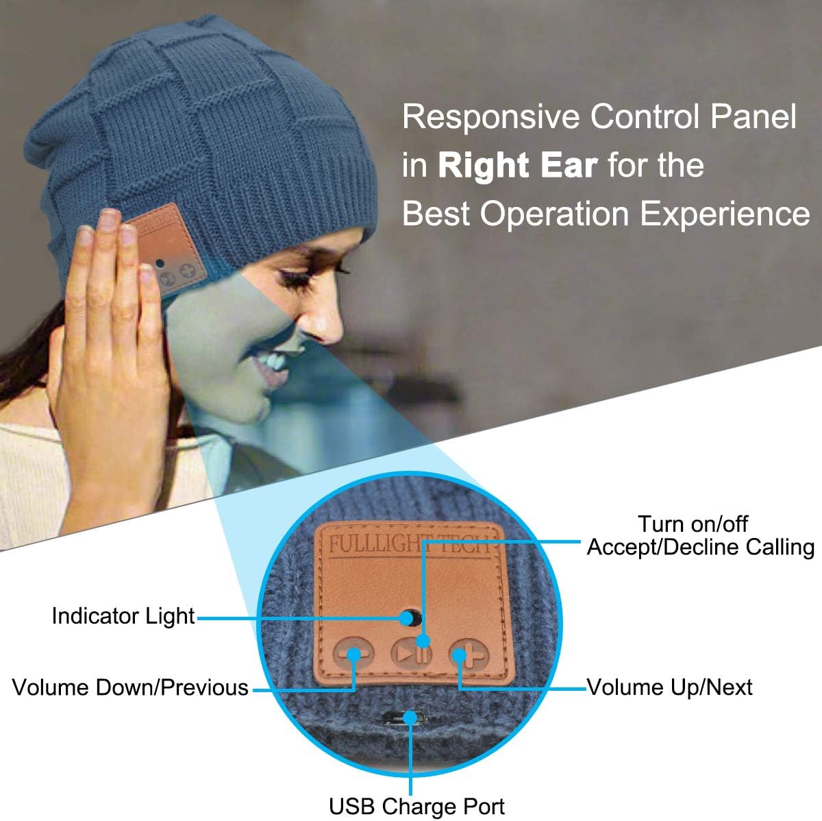 Bluetooth Beanie Hat Headphones Unique Tech Gifts Stocking Stuffer 5 Bluetooth Beanie Hat Headphones Unique Tech Gifts Stocking Stuffer - Image 5