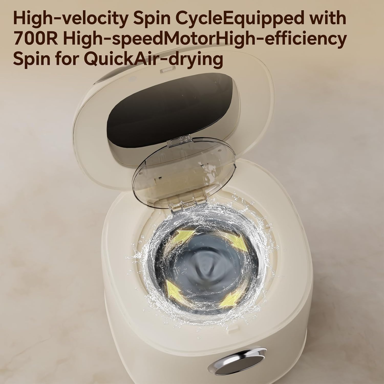 AHERO Fully Automatic Mini Washing Machine with Heated Wash, Spin Dry & Thermal Drying - 7L (1kg Capacity) Portable for Underwear, Socks, Baby Clothes 6 AHERO Fully Automatic Mini Washing Machine with Heated Wash, Spin Dry & Thermal Drying - 7L (1kg Capacity) Portable for Underwear, Socks, Baby Clothes - Image 6