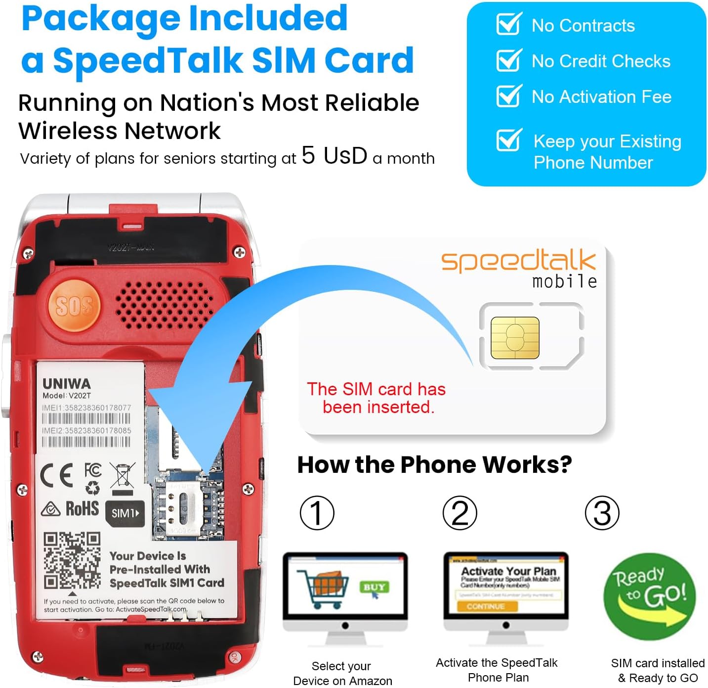 Mosthink 4G Unlocked Flip Cell Phone for Seniors with Speed Talk SIM Card, SOS Big Button Basic Cell Phone for Elderly, 2.4'' HD Display, Clear Sound, 1450mAh Battery with Charging Dock 4 Mosthink 4G Unlocked Flip Cell Phone for Seniors with Speed Talk SIM Card, SOS Big Button Basic Cell Phone for Elderly, 2.4'' HD Display, Clear Sound, 1450mAh Battery with Charging Dock - Image 4