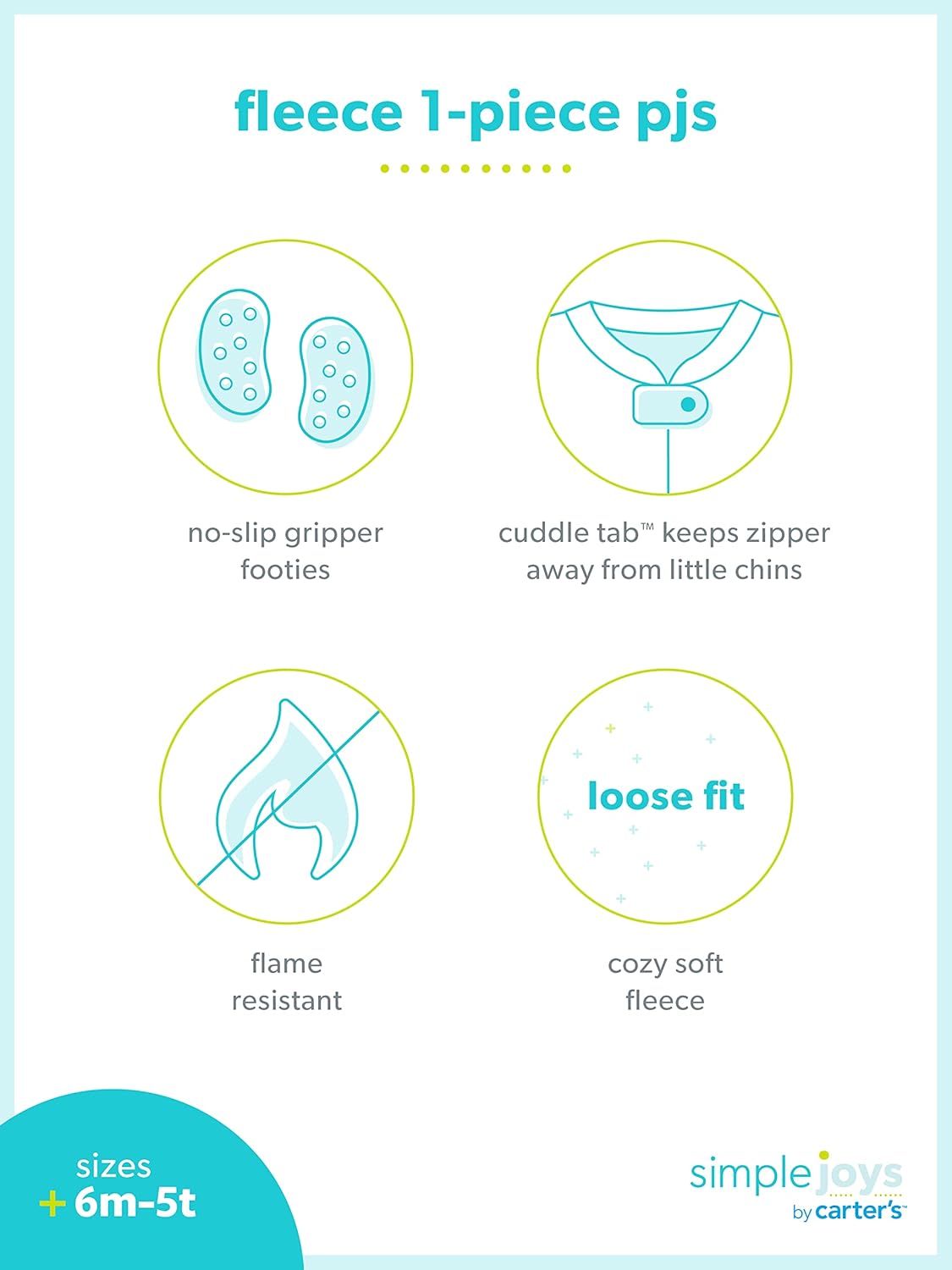 Simple Joys by Carter's Kids' Holiday Loose-fit Flame Resistant Fleece Footed Pajamas 5 Simple Joys by Carter's Kids' Holiday Loose-fit Flame Resistant Fleece Footed Pajamas - Image 5