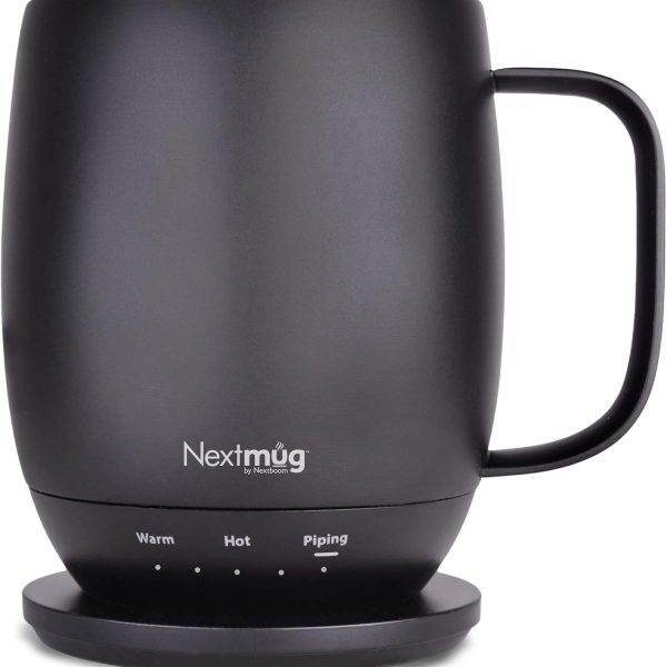 Nextmug - Temperature-Controlled, Self-Heating Coffee Mug (Black - 14 oz.)