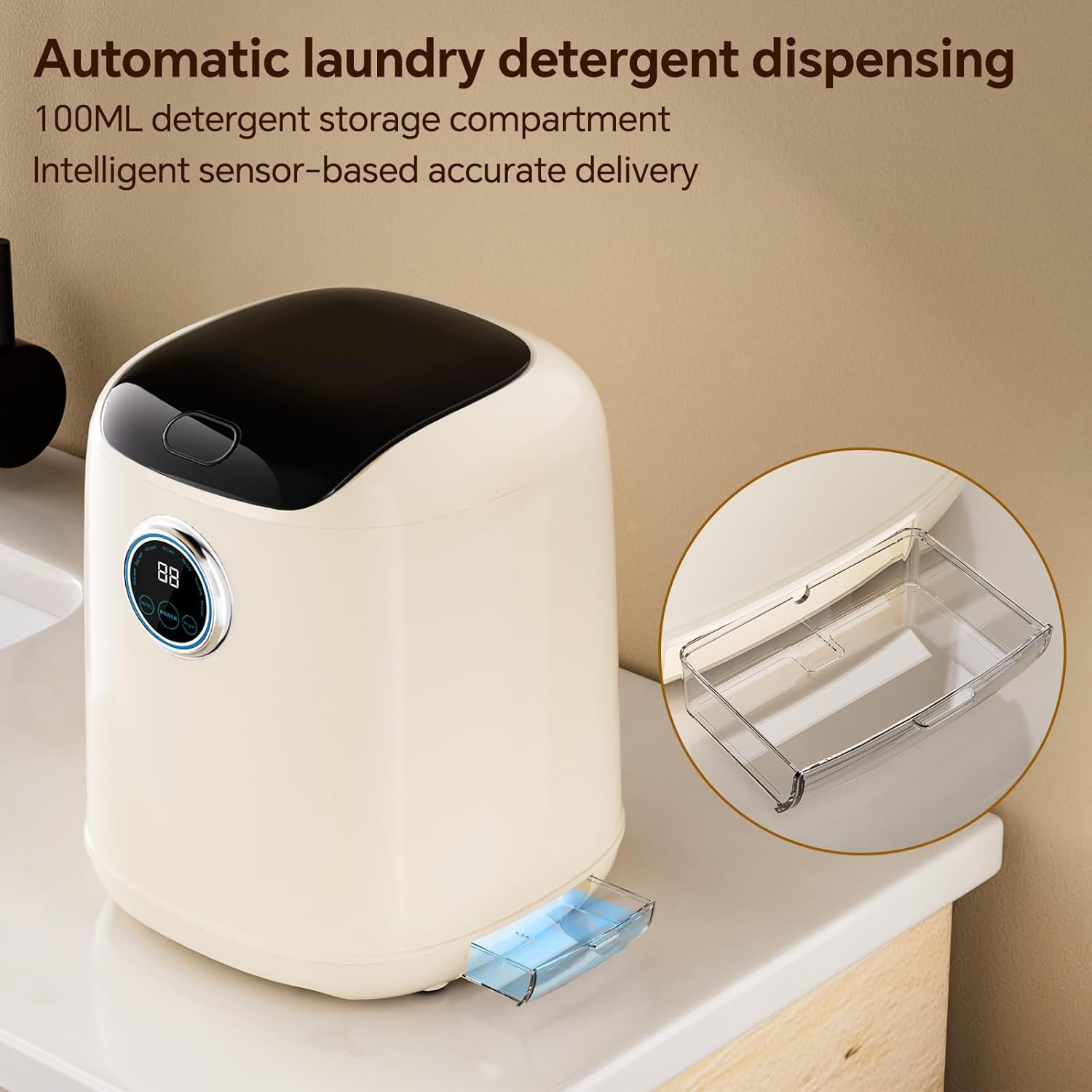 AHERO Fully Automatic Mini Washing Machine with Heated Wash, Spin Dry & Thermal Drying - 7L (1kg Capacity) Portable for Underwear, Socks, Baby Clothes 5 AHERO Fully Automatic Mini Washing Machine with Heated Wash, Spin Dry & Thermal Drying - 7L (1kg Capacity) Portable for Underwear, Socks, Baby Clothes - Image 5
