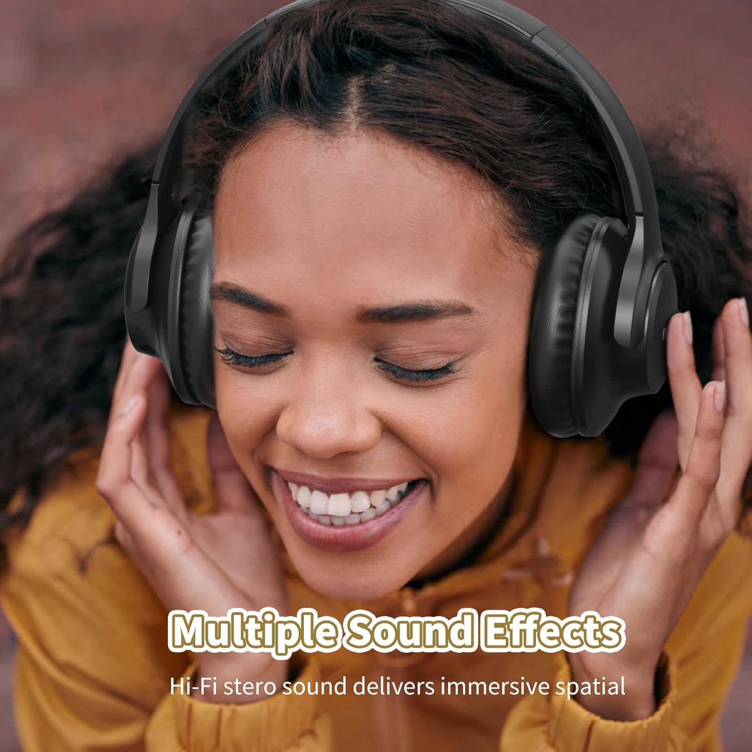 KVIDIO Bluetooth Headphones Over Ear, 65 Hours Playtime Wireless Headphones with Microphone, Foldable Lightweight Headset with Deep Bass, HiFi Stereo Sound Low Latency for Travel Work Cellphone 2 KVIDIO Bluetooth Headphones Over Ear, 65 Hours Playtime Wireless Headphones with Microphone, Foldable Lightweight Headset with Deep Bass, HiFi Stereo Sound Low Latency for Travel Work Cellphone - Image 2