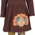 Unique Baby Girls Kids Toddler 3pc Outfit Set Long Sleeve Stretch Tunic Top Leggings and Scarf