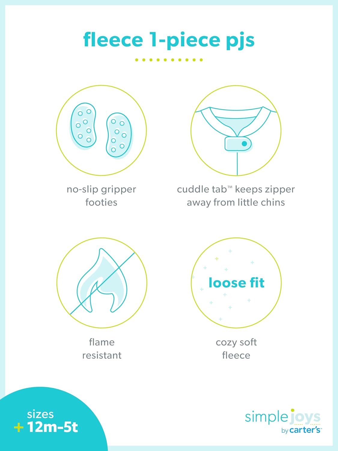 Simple Joys by Carter's Kids' Holiday Loose-fit Flame Resistant Fleece Footed Pajamas 4 Simple Joys by Carter's Kids' Holiday Loose-fit Flame Resistant Fleece Footed Pajamas - Image 4