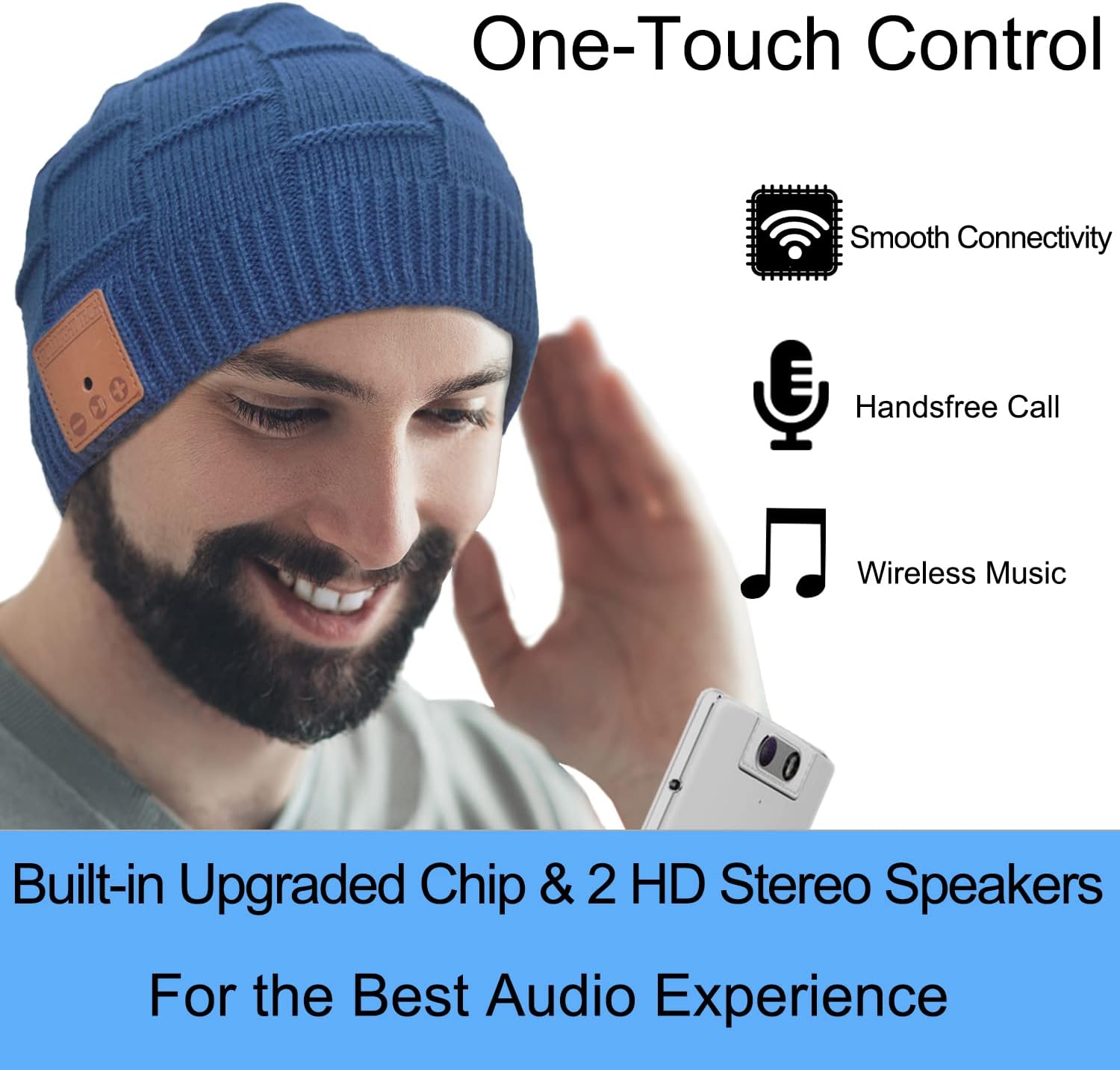 Bluetooth Beanie Hat Headphones Unique Tech Gifts Stocking Stuffer 4 Bluetooth Beanie Hat Headphones Unique Tech Gifts Stocking Stuffer - Image 4