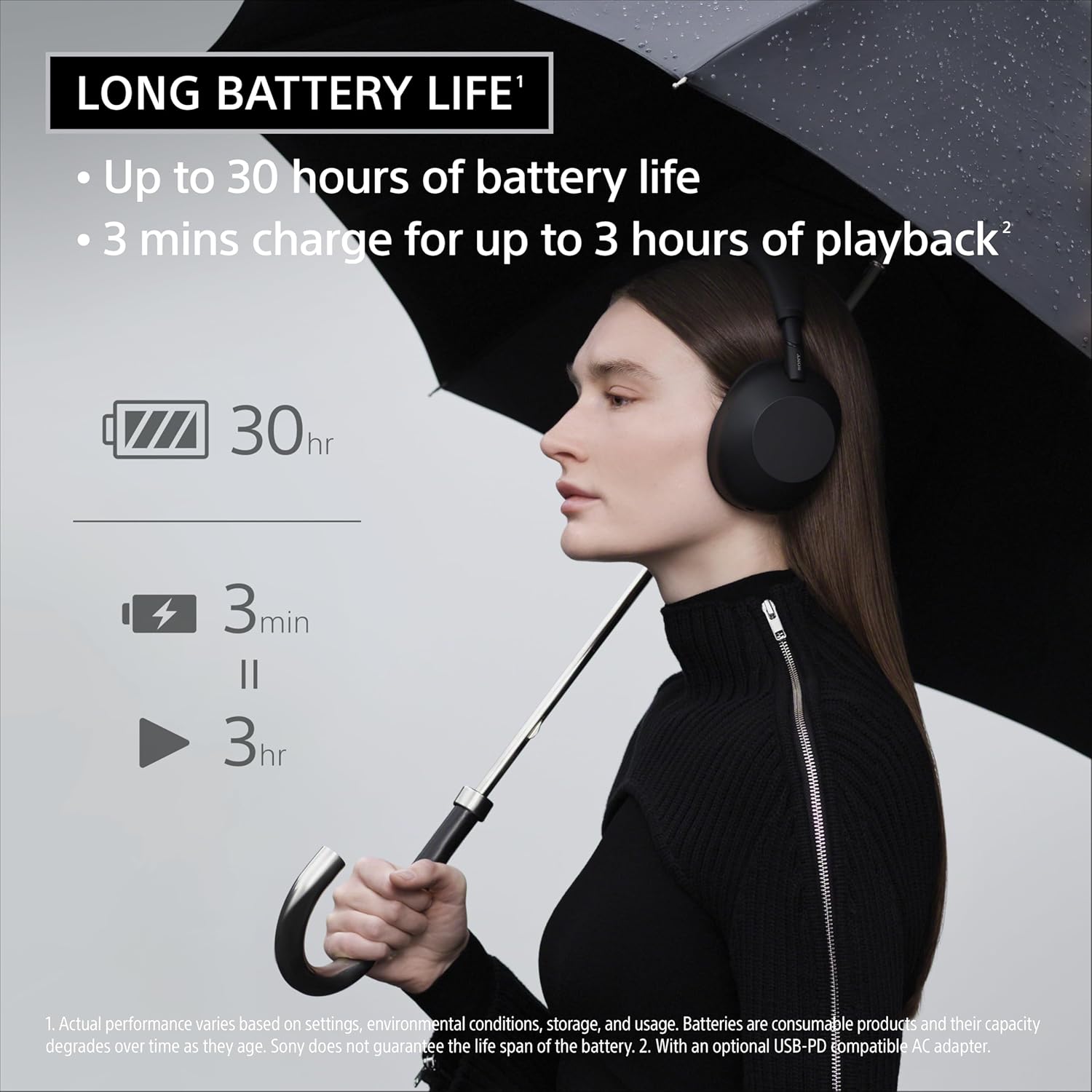 Sony WH-1000XM6 The Best Noise Canceling Wireless Headphones, HD NC Processor QN3, 12 Microphones, Adaptive NC Optimizer, Mastered by Engineers, Studio-Quality, 30-Hour Battery, Black 9 Sony WH-1000XM6 The Best Noise Canceling Wireless Headphones, HD NC Processor QN3, 12 Microphones, Adaptive NC Optimizer, Mastered by Engineers, Studio-Quality, 30-Hour Battery, Black - Image 9