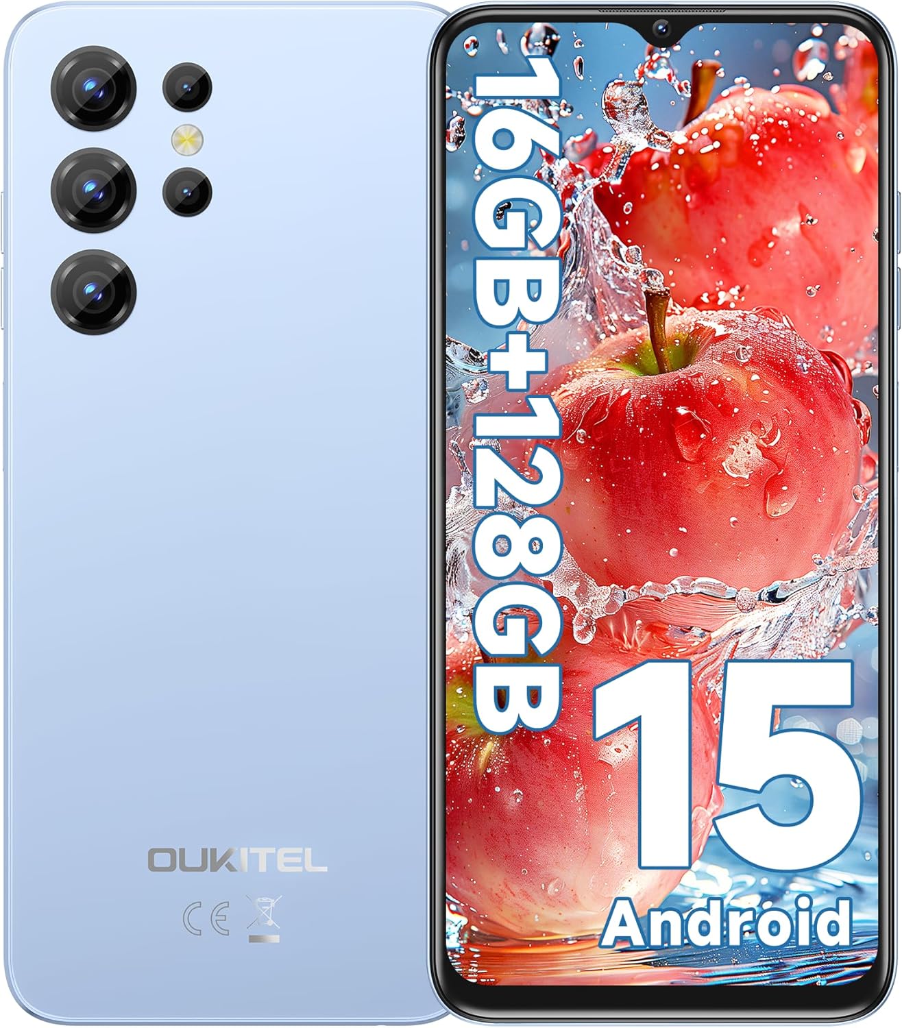 OUKITEL C1 Android 15 Cell Phone Unlocked 2025-16GB+128GB(TF 1TB), 6.52'' Waterdrop Screen, 5150mAh Battery Smartphone, 13MP Camera Octa Core, 4G Triple SIM, Fingerprint/3.5mm Jack/GPS,Blue 1 OUKITEL C1 Android 15 Cell Phone Unlocked 2025-16GB+128GB(TF 1TB), 6.52'' Waterdrop Screen, 5150mAh Battery Smartphone, 13MP Camera Octa Core, 4G Triple SIM, Fingerprint/3.5mm Jack/GPS,Blue