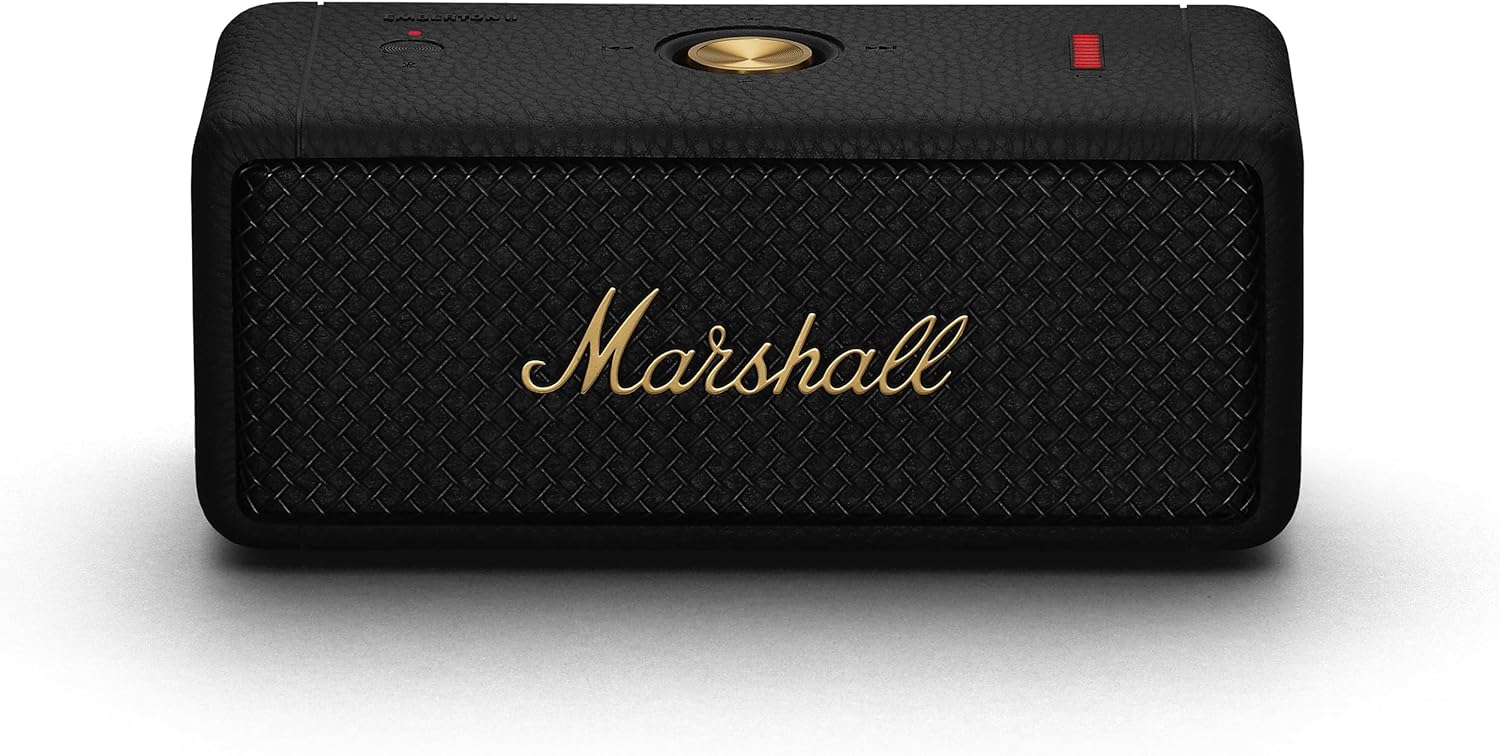 Marshall Emberton II Portable Bluetooth Speaker, Black & Brass 1 Marshall Emberton II Portable Bluetooth Speaker, Black & Brass