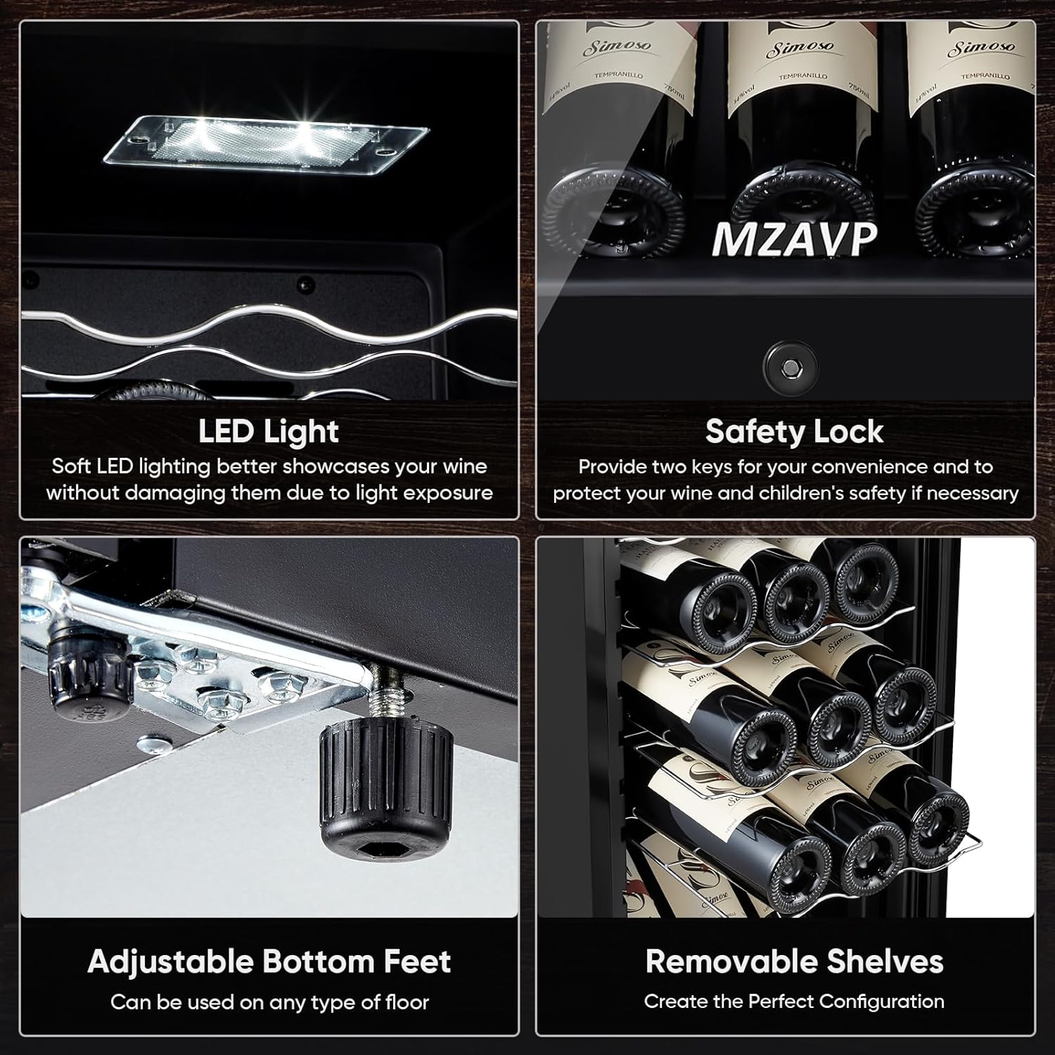 Mini Wine Fridge-Black, 18 Bottles Low Noise Compressor Wine Cooler, Freestanding Wine Cellar with Glass Door and Digital Temperature Control, 14 Inch Wine Refrigerator for Bar, Home & Office 6 Mini Wine Fridge-Black, 18 Bottles Low Noise Compressor Wine Cooler, Freestanding Wine Cellar with Glass Door and Digital Temperature Control, 14 Inch Wine Refrigerator for Bar, Home & Office - Image 6